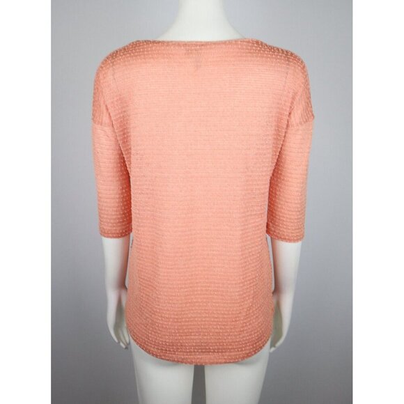 BKE - BUCKLE - WOMEN'S CORAL ORANGE TEXTURED 3/4 SLEEVE TUNIC TOP - SIZE S - Picture 5 of 6